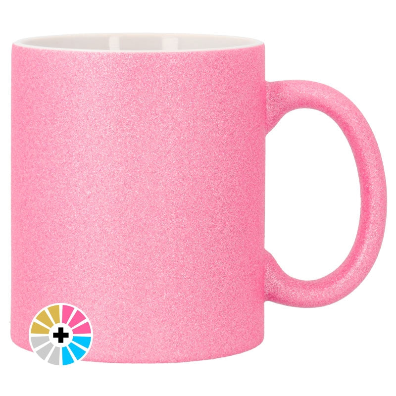 Tasse für Sublimationsdruck mit Glitzer Rosa
