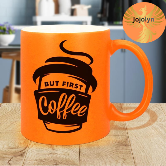 Neonblaue Tasse für Sublimationsdruck – 11 oz, matt