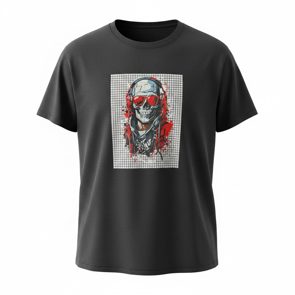 Urban Skull T-Shirt mit Metall Effekt