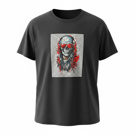 Urban Skull T-Shirt mit Metall Effekt