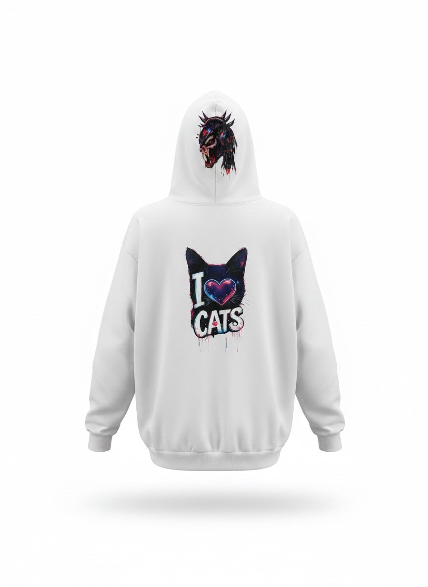 Streewear hoodie mit Katzen motiv