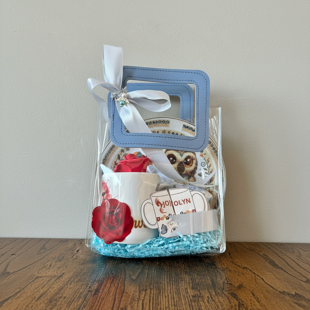 Personalisiertes Geschenkset mit Tasse & Dekoteller