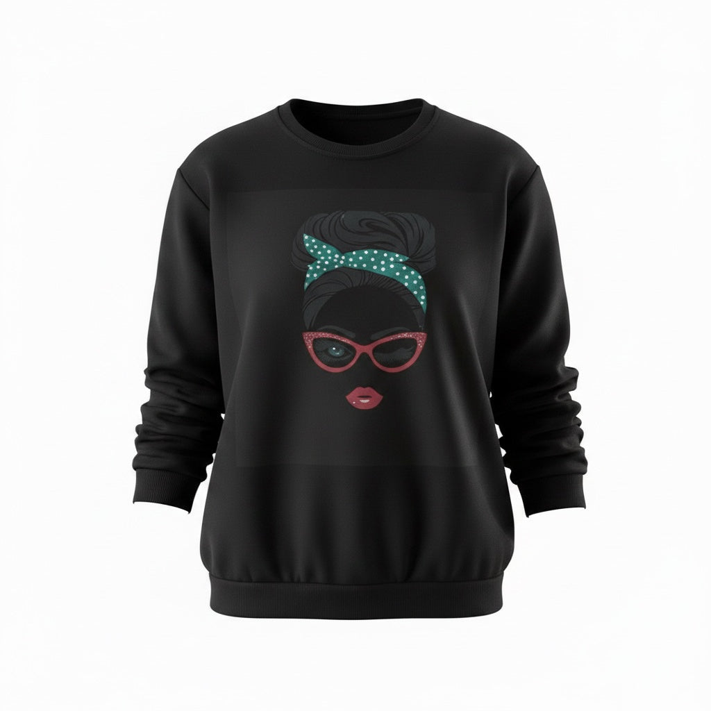 Sweatshirt mit fashion girl motiv und Glitzersteine