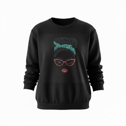 Sweatshirt mit fashion girl motiv und Glitzersteine