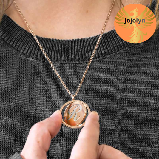 Halskette mit drehbarer runder Gravur-Medaille Ø25 mm