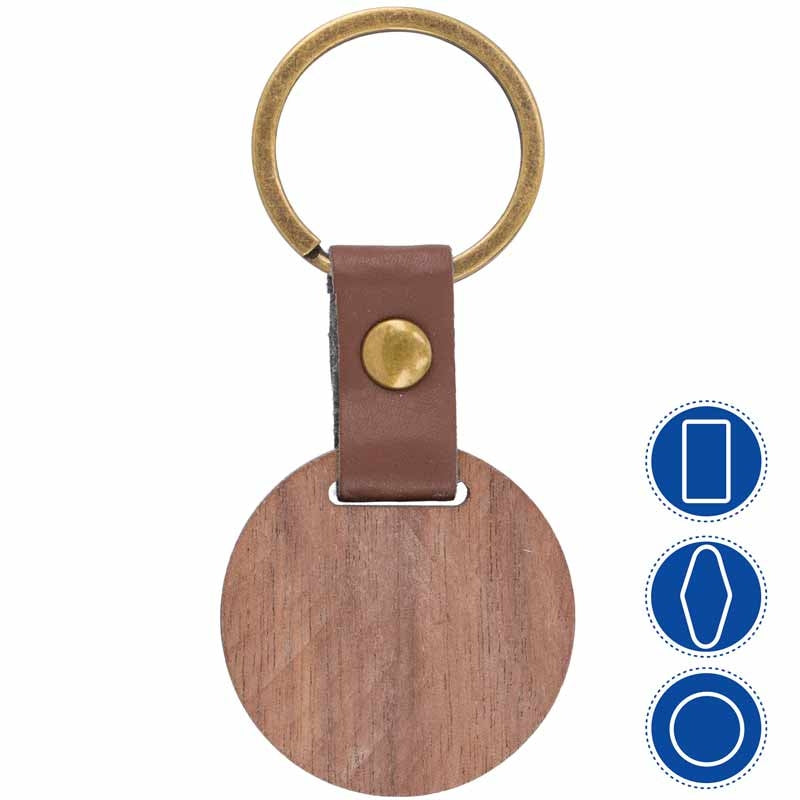Personalisierter Holz-Schlüsselanhänger – Lasergravur (verschiedene Formen)
