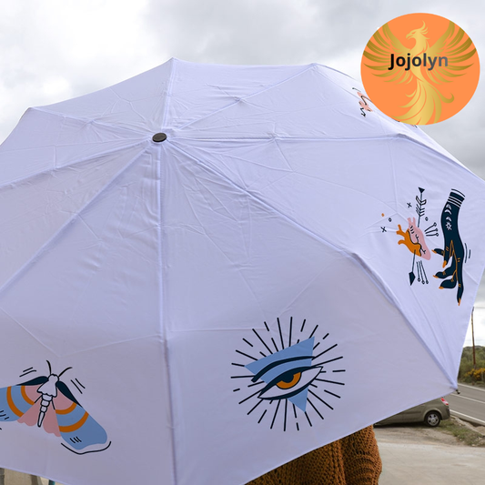 Faltbarer Regenschirm mit sublimierbarem Karabinergriff