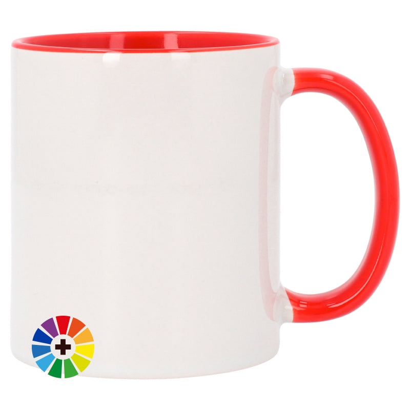 Sublimierbare Tasse mit farbiger Innenseite und Henkel