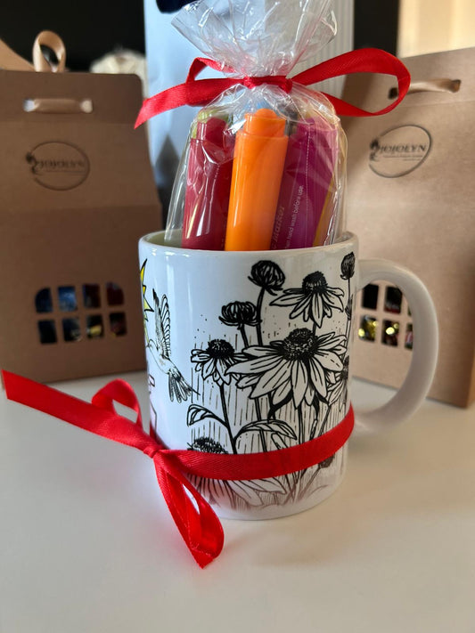 Ausmal-Tasse Blumen & Linien – Kreatives Geschenk zum Bemalen
