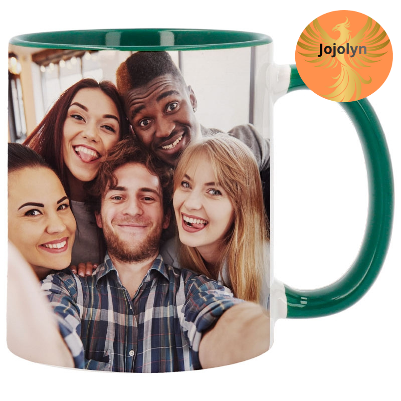 Sublimierbare Tasse mit farbiger Innenseite und Henkel