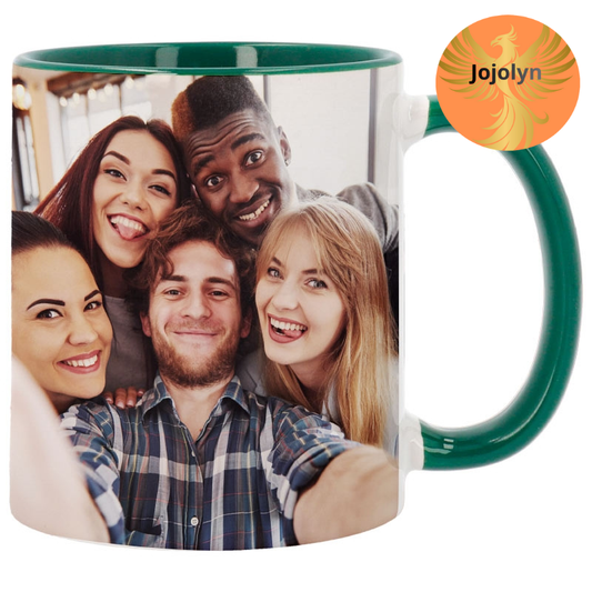 Sublimierbare Tasse mit farbiger Innenseite und Henkel