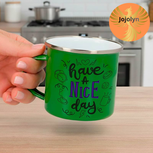 Emaille-Tasse 10 oz – Premium Sublimation, personalisierbar